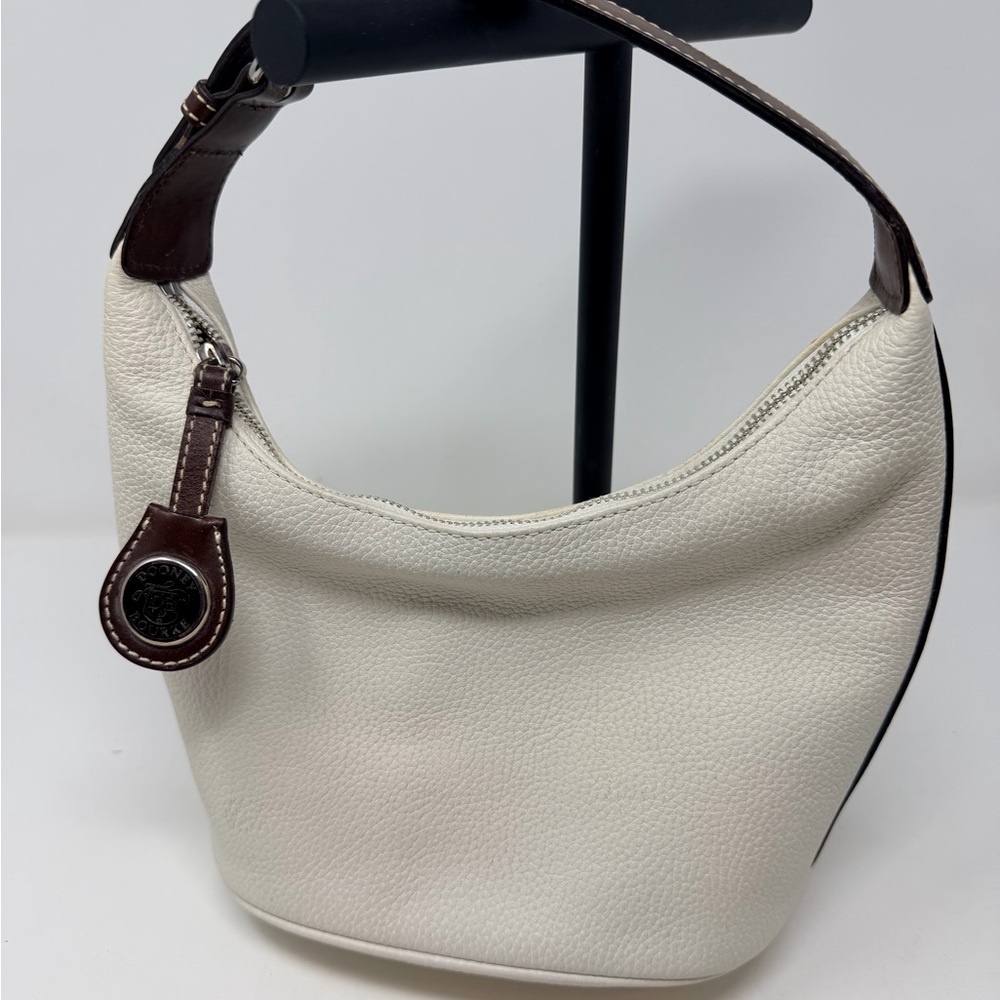 Dooney & Bourke White and Brown Hobo Bag